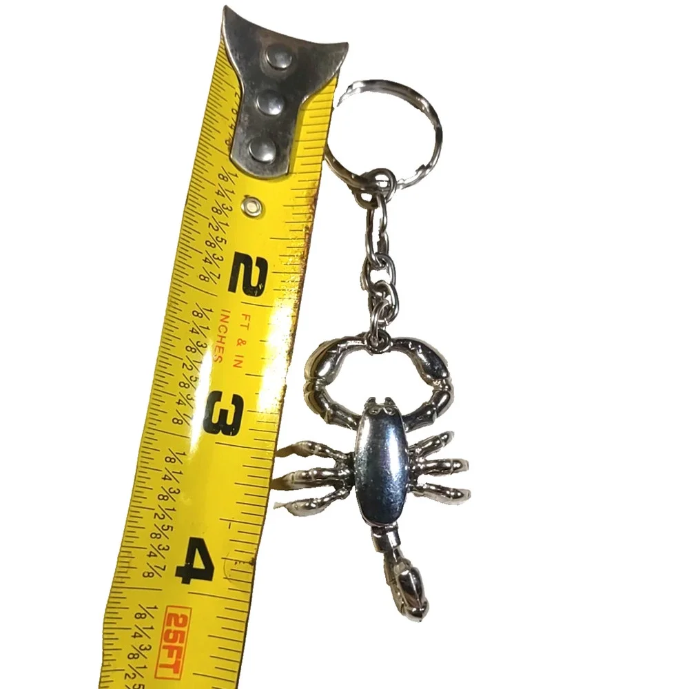 Scorpion Keychain Metal Articulated Silver Tone